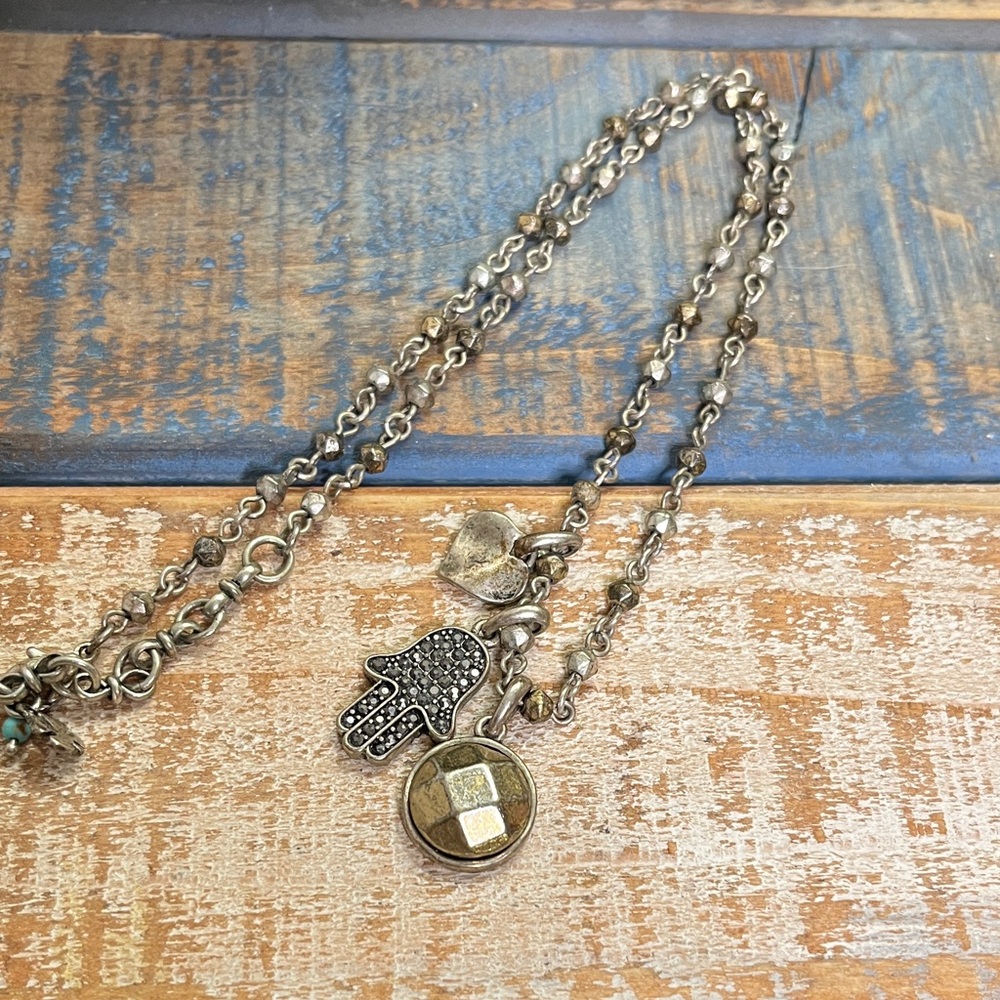 Lucky Silver and Gold Charm Necklace